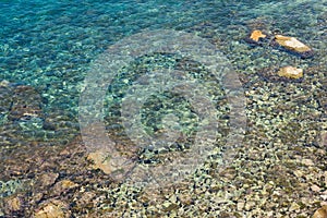 Seabed shines through the clear water