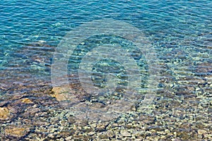 Seabed shines through the clear water