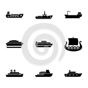 Seaborne icons set, simple style
