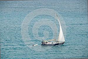 A Seabound Yatch and Dinghy