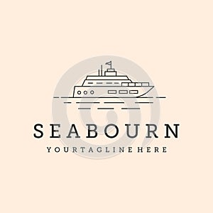 seabourn on the ocean line art logo