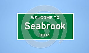 Seabrook, Texas city limit sign. Town sign from the USA.