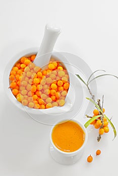 Seabuckthorn Berries and juice