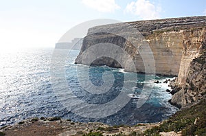 The seacliff at Ta Cenc in Gozo Malta