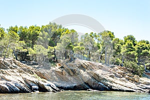 Seacoast of Cap Benat near Le Lavandou and Bormes-les-Mimosas in French Riviera