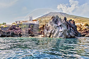 Seacoast view on Stromboli island