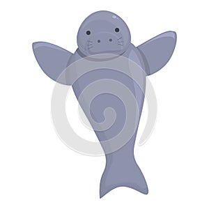 Seacow icon cartoon vector. Sea dugong