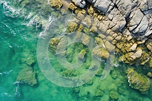 seafoam texture on coastline rocks