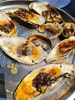 Seafood baked oyster with Louisiana sauce photo