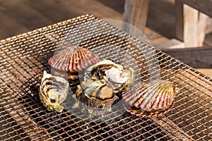Seafood barbecue - Oyster and scallop grill