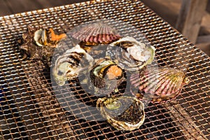 Seafood barbecue - Oyster and scallop grill