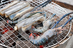 Seafood or barbecued seafood
