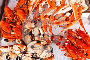 Seafood in Bergen fish market