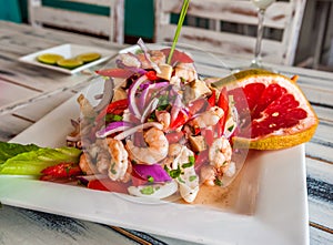 Seafood ceviche, Mexican style