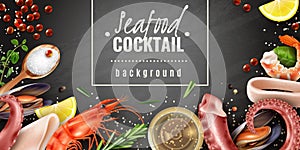 Seafood Cocktail Background Poster