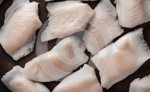 Fresh raw cod fillet, ready for cooking, AI Generated