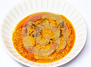 Seafood Egusi (Egunsi) stew a Nigeria cuisine from melon seed