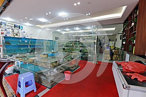 Seafood farming area of seafood restaurant