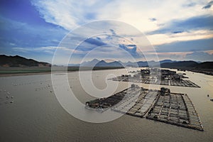 Seafood fish farming,Fishery on sea, Fujiang, China