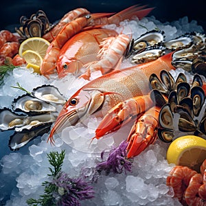 Seafood on Ice at the Fish Market