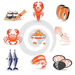 Seafood icons photo