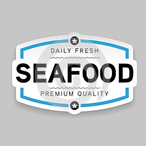 Seafood label fresh sign