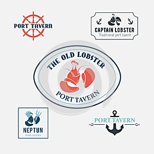 Seafood labels and design elements