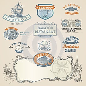 Seafood labels and elements