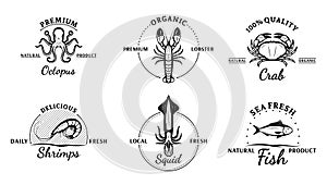 Seafood Logos, Labels and Design Elements