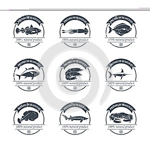 Seafood logos template