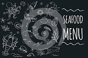 Seafood menu template page
