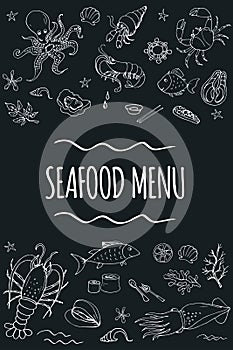 Seafood menu template page