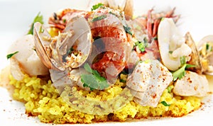 Seafood paella photo