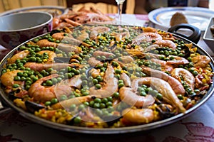 Seafood paella