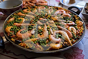 Seafood paella