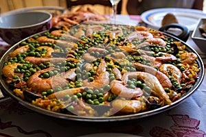 Seafood paella