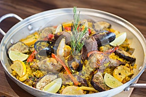Seafood Paella Mediterranean food photo