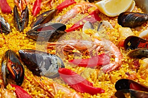 Seafood paella from Spain Valencia recipe