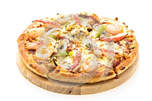 Seafood pizza