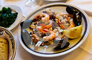 Seafood platter. Frittura di mare. Italian food. photo