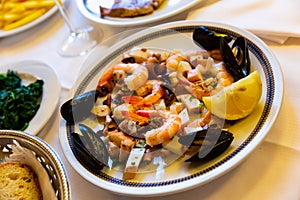 Seafood platter. Frittura di mare. Italian food. photo