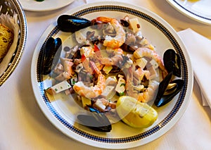 Seafood platter. Frittura di mare. photo