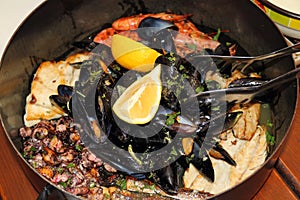 Seafood in the pot