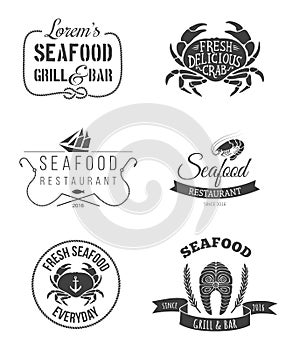 Seafood restaurant emblems.