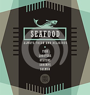 Seafood restaurant menu design template