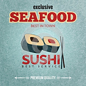 Seafood retro poster