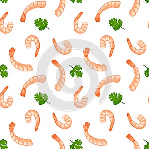 Seafood seamless pattern