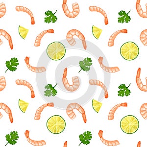 Seafood seamless pattern