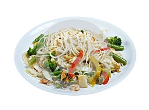Seafood and somen noodles photo