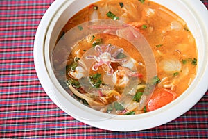 seafood spicy soup, tom yum